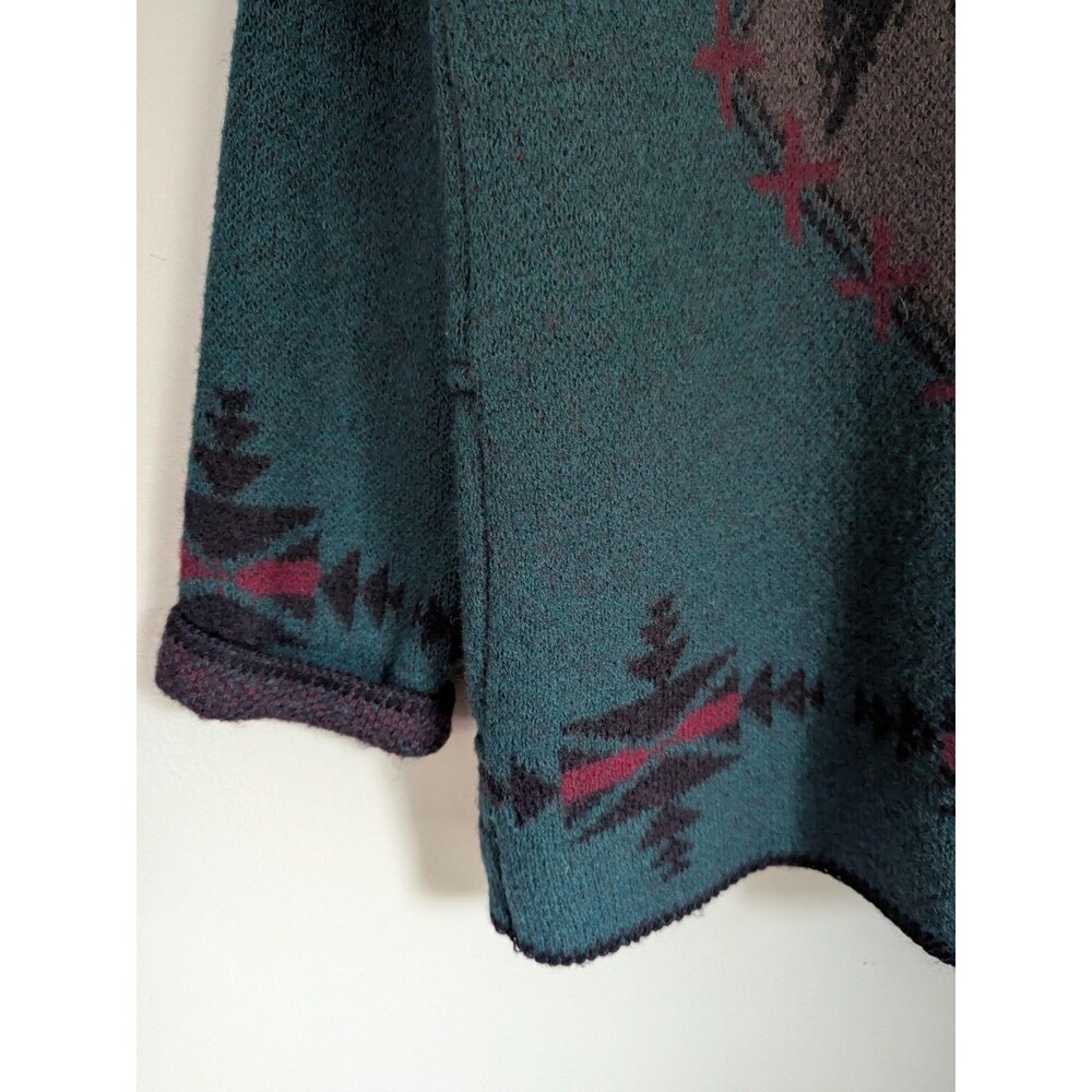 Vtg Coldwater Creek 100% Wool Horse Print Jacket Western Aztec Cowgirl USA M - Picture 4 of 13